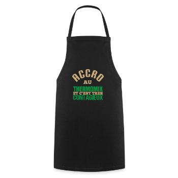 Accro au Thermomix et c'est très contagieux - Tablier de cuisine - noir - Devant - AI Model Male 185 dark (185cm)