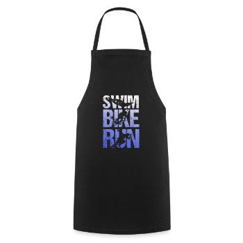 Triathlon triathlete running swimming bike motif - Cooking Apron - black - Front - AI Model Male 185 dark (185cm)