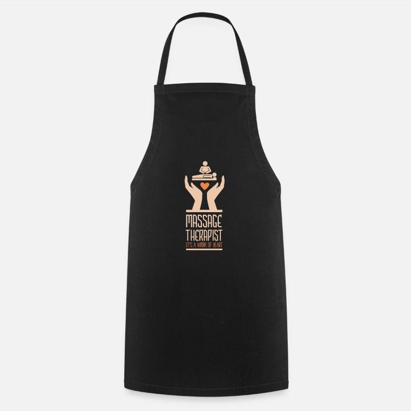 Massothérapeute c'est un cadeau de message de coeur - Tablier de cuisine - noir