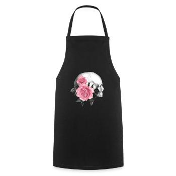 Gothik goth black skull death skull punk dark - Cooking Apron - black - Front - AI Model Male 185 dark (185cm)