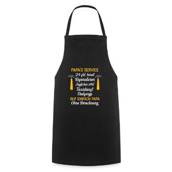 Papas Service Vatertag - Kochschürze - Schwarz - Vorne - AI Model Male 185 dark (185cm)