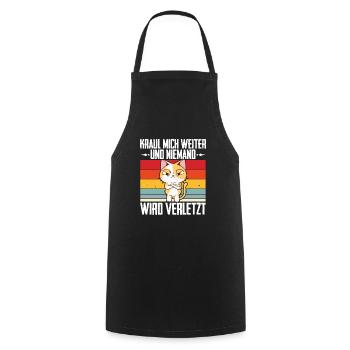 Kraul Mich Weiter Lustiger Katzen Spruch Kätzchen - Kochschürze - Schwarz - Vorne - AI Model Male 185 dark (185cm)