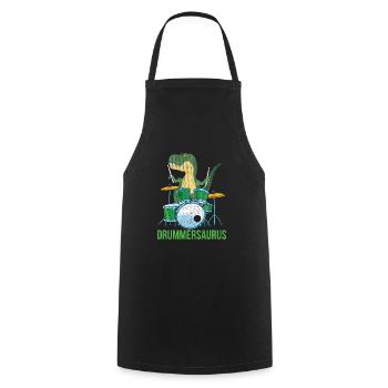 Drums T-Rex - Cooking Apron - black - Front - AI Model Male 185 dark (185cm)