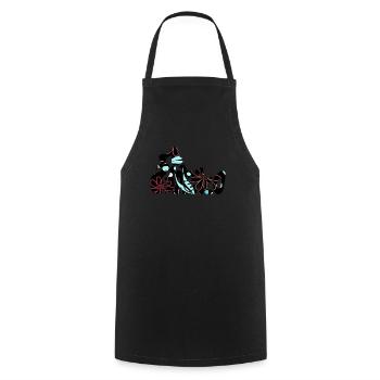 Flamenco Floral Word Only - Cooking Apron - black - Front - AI Model Male 185 dark (185cm)