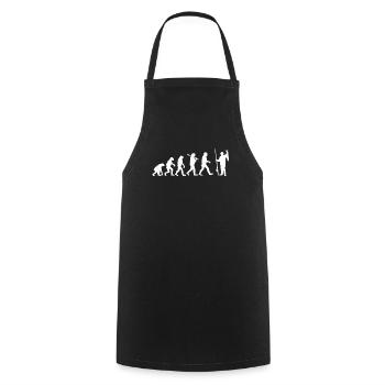 Funny fishing evolution - Cooking Apron - black - Front - AI Model Male 185 dark (185cm)