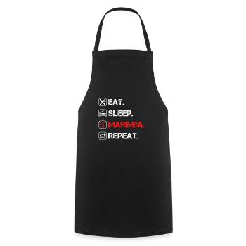 Eat Sleep Marimba Repeat Marimbaphon Vibraphon - Kochschürze - Schwarz - Vorne - AI Model Male 185 dark (185cm)