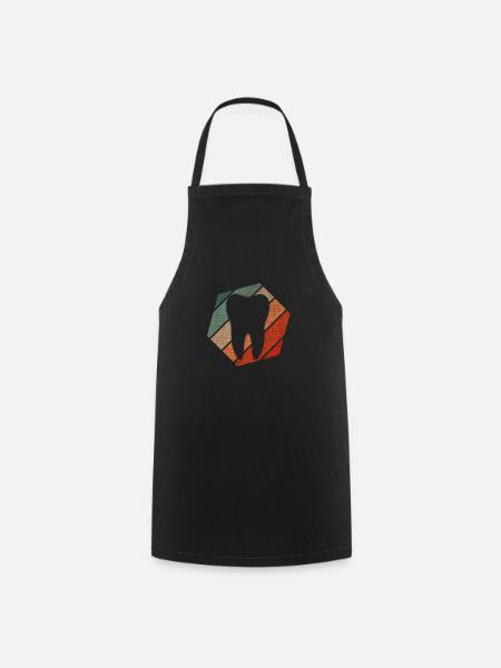 Vintage Retro Zahn Zähne Zahnarzt Dental Geschenk - Kochschürze - Schwarz