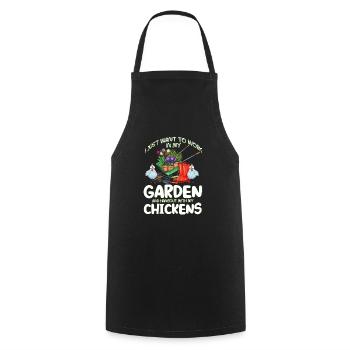 Poulets jardin poulailler oeuf jardinage cadeau - Tablier de cuisine - noir - Devant - AI Model Male 185 dark (185cm)