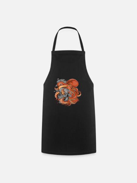 Poulpe poulpe poulpe - Tablier de cuisine - noir