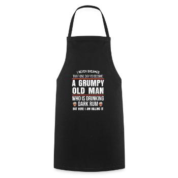 Cadeau d'amant de rhum à la retraite pour homme I boire du rhum drôle - Tablier de cuisine - noir - Devant - AI Model Male 185 dark (185cm)