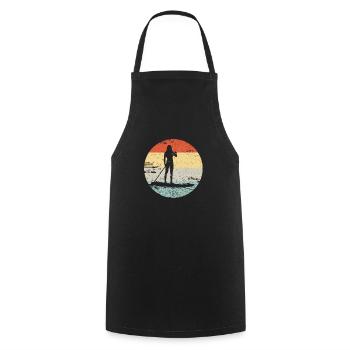Stand Up Paddling SUP Look Vintage Cadeau - Tablier de cuisine - noir - Devant - AI Model Male 185 dark (185cm)