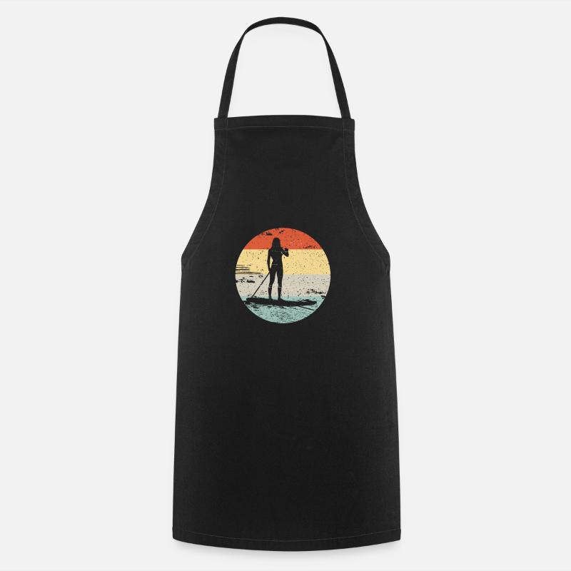 Paddle Board SUP Vintage Look Gift - Cooking Apron - black