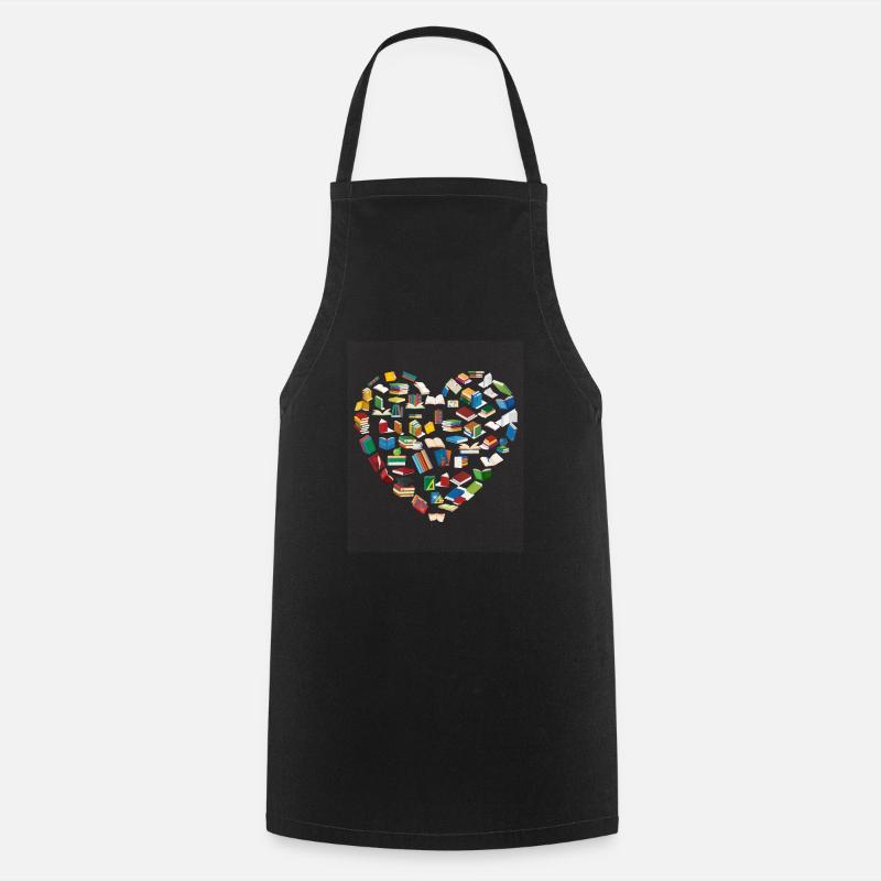 Bibliothécaire de club de lecture en forme de coeur - Tablier de cuisine - noir