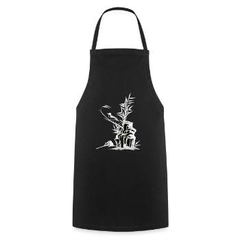 Japan Asien Bambus Sonne Kanji einfach Natur - Kochschürze - Schwarz - Vorne - AI Model Male 185 dark (185cm)