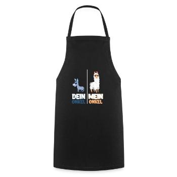 Mein Onkel Dein Onkel Lustiges Lama Geschenk - Kochschürze - Schwarz - Vorne - AI Model Male 185 dark (185cm)