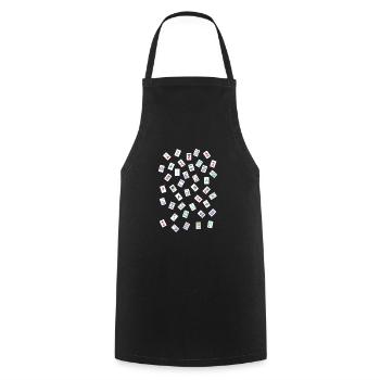 Scattered mahjong tiles - mahjong gift - Cooking Apron - black - Front - AI Model Male 185 dark (185cm)