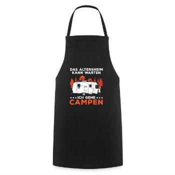 Camping Opa Wohnwagen Womo Geschenk - Kochschürze - Schwarz - Vorne - AI Model Male 185 dark (185cm)