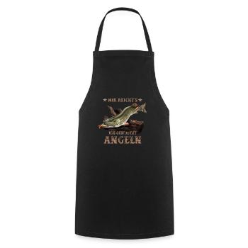 Hecht Angler Spruch lustiges Fischer Geschenk - Kochschürze - Schwarz - Vorne - AI Model Male 185 dark (185cm)