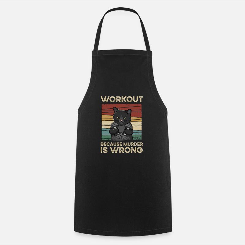 Workout Because Murder Is Wrong Vintage - Tablier de cuisine - noir