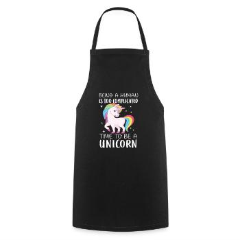 Time To Ne A Unicorn Pretty Cute Fantasy Gift - Cooking Apron - black - Front - AI Model Male 185 dark (185cm)