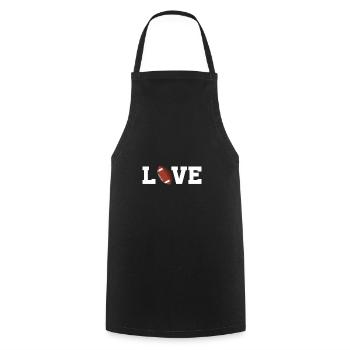 American Football Love Quote - Tablier de cuisine - noir - Devant - AI Model Male 185 dark (185cm)