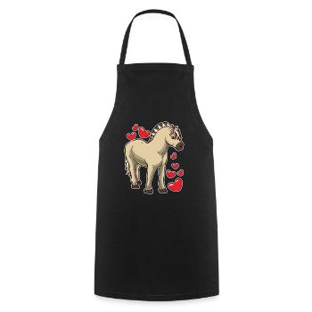 Fjordpferd Geschenk - Kochschürze - Schwarz - Vorne - AI Model Male 185 dark (185cm)