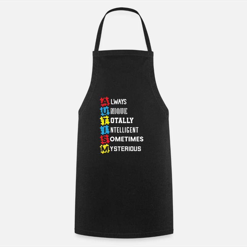 Autism Awareness ASD Autism Spectrum Disorder - Cooking Apron - black
