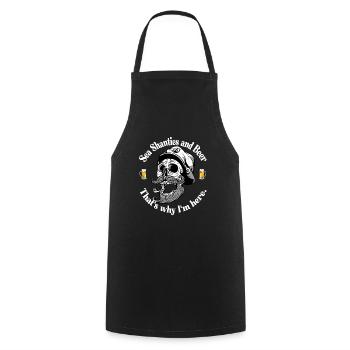 Sea Shanties und Bier Matrosen Piraten Meme Shirt - Kochschürze - Schwarz - Vorne - AI Model Male 185 dark (185cm)
