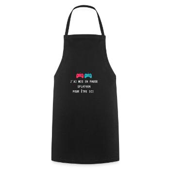 J'ai mis en pause Splatoon pour être ici. - Tablier de cuisine - noir - Devant - AI Model Male 185 dark (185cm)