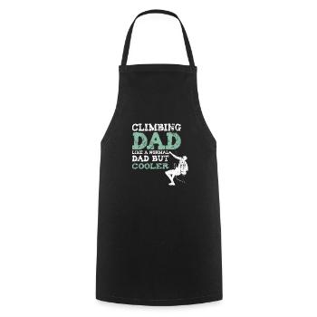 Climbing dad grimpeur de roche papa alpiniste père - Tablier de cuisine - noir - Devant - AI Model Male 185 dark (185cm)