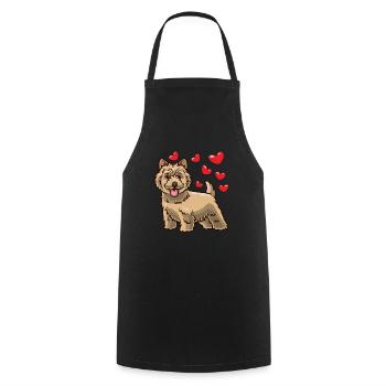 funny Cairn Terrier dog with hearts - Cooking Apron - black - Front - AI Model Male 185 dark (185cm)