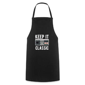 NES Keep It Classic - Kochschürze - Schwarz - Vorne - AI Model Male 185 dark (185cm)