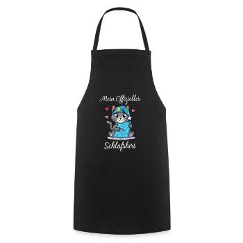 Katze Schlafshirt Geschenk Geburtstag - Kochschürze - Schwarz - Vorne - AI Model Male 185 dark (185cm)