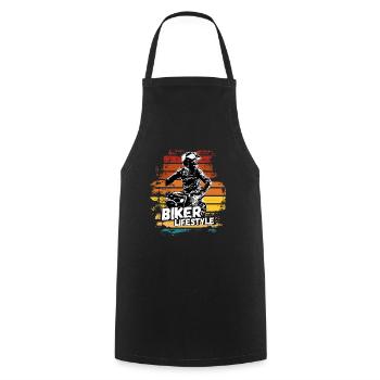 Motorcycle Lifestyle / Moto / moto biker - Tablier de cuisine - noir - Devant - AI Model Male 185 dark (185cm)