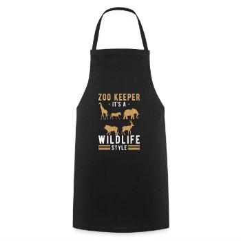 Zoo Zoo Keeper Zookeeper Wild Animals - Cooking Apron - black - Front - AI Model Male 185 dark (185cm)