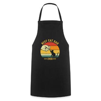 Best Cat Dad Dad Cats Gift - Cooking Apron - black - Front - AI Model Male 185 dark (185cm)