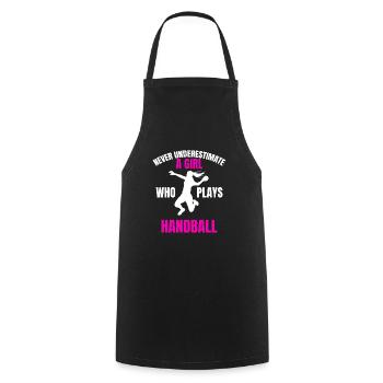 Handballerin Handball Mädchen Frauenhandball Damen - Kochschürze - Schwarz - Vorne - AI Model Male 185 dark (185cm)