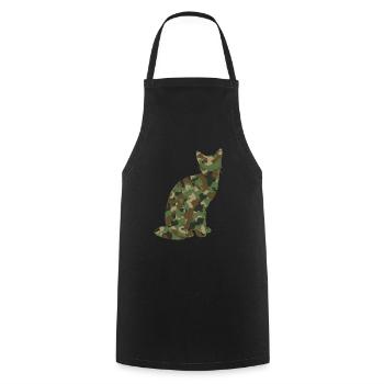 Camouflage Katze Kätzchen - Kochschürze - Schwarz - Vorne - AI Model Male 185 dark (185cm)