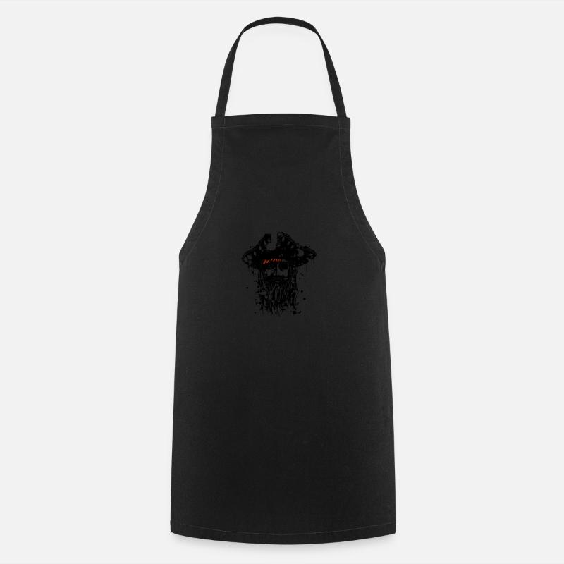 Pirate with hat - Cooking Apron - black