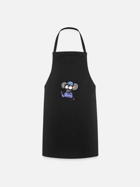 Souris montre le majeur - Tablier de cuisine - noir