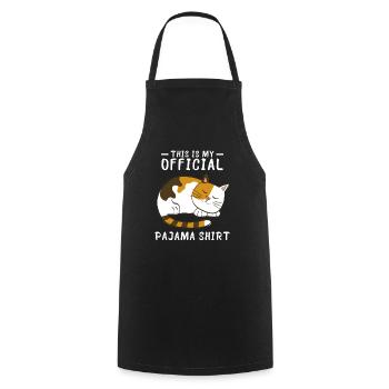 T-shirts de chat pyjama - Tablier de cuisine - noir - Devant - AI Model Male 185 dark (185cm)