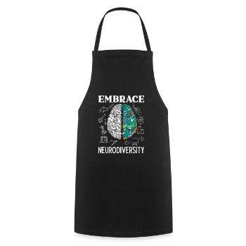 Embrace Neurodiversity ADHD Awareness Hyperfocus - Cooking Apron - black - Front - AI Model Male 185 dark (185cm)