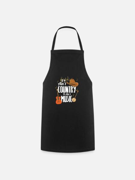 Country Music T-Shirt, Cowboyhut Gitarre Country - Kochschürze - Schwarz