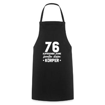 76. Geburtstag Geschenkidee 76 Jahre Alt Geschenk - Kochschürze - Schwarz - Vorne - AI Model Male 185 dark (185cm)
