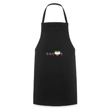 Italien Herzschlag Italia Herz Italien Heartbeat - Kochschürze - Schwarz - Vorne - AI Model Male 185 dark (185cm)