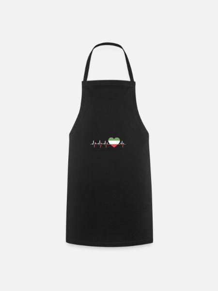 Italien Herzschlag Italia Herz Italien Heartbeat - Kochschürze - Schwarz