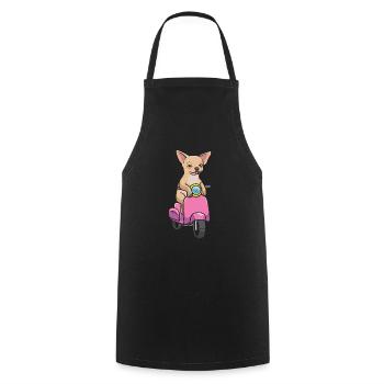 Chihuahua on motorcycle - Cooking Apron - black - Front - AI Model Male 185 dark (185cm)