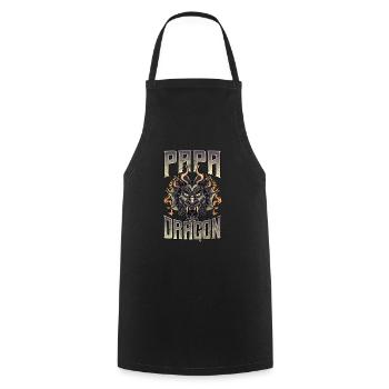 Papa Dragon Dad Fearsome Dragon Fantasy Obsessed - Cooking Apron - black - Front - AI Model Male 185 dark (185cm)