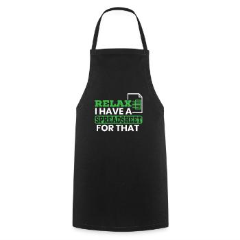 Relax J’ai une feuille de calcul pour ce CPA comptable - Tablier de cuisine - noir - Devant - AI Model Male 185 dark (185cm)