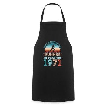 Runner born in 1971 50th Birthday Gift Running Dad - Cooking Apron - black - Front - AI Model Male 185 dark (185cm)